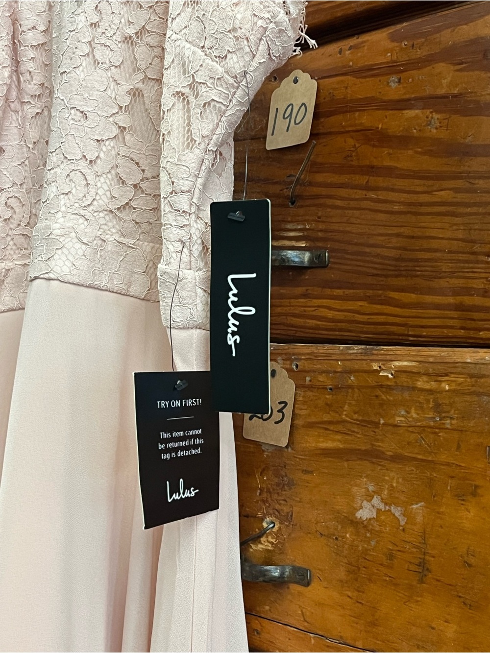 Lulu's Blush Pink Lace Halter Maxi Gown - Picture 3 of 6